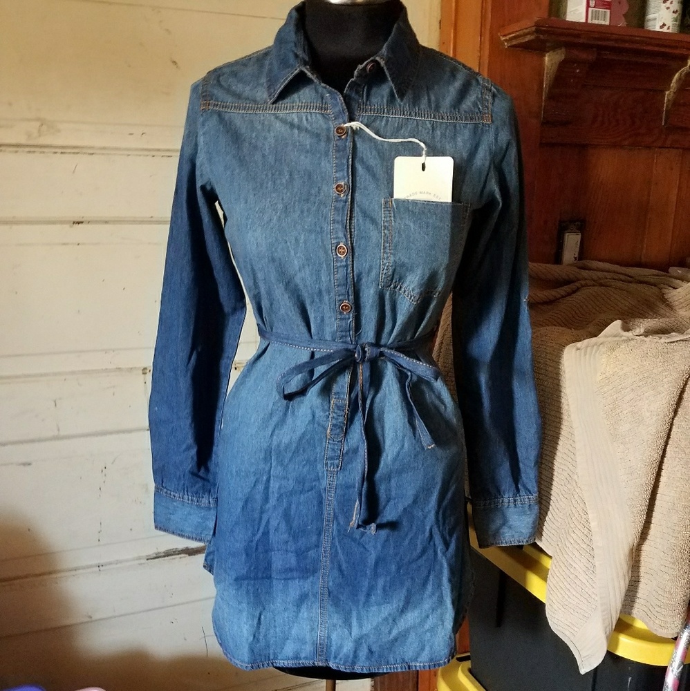đ New beautiful Blue Denim dress - Picture 1 of 8